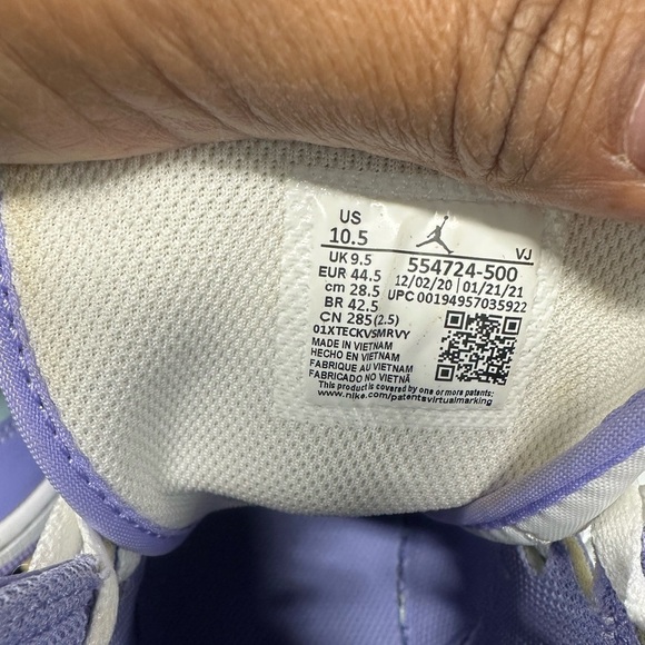 Nike Men's Air Jordan Retro I 1 Mid Purple Aqua Arctic Punch size 10.5 - Picture 8 of 8